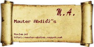 Mauter Abdiás névjegykártya